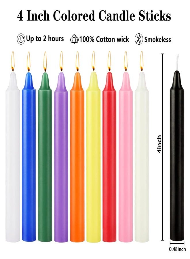 Jayhanvoe Spell Candles 40 Pack Bulk - 4 Inch Colored Mini Taper Candles for Rituals, Witchcraft & Wiccan Altar, Unscented Candles Compatible with Chime Holders, Prayer, Meditation, Birthday Decor - Image 3